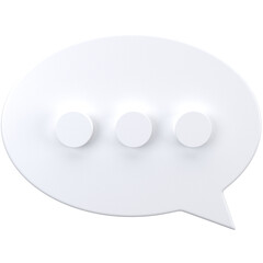 3d Message Icon on White, for UI, poster, banner, social media post. 3D rendering