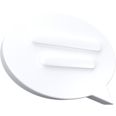 3d Message Icon on White, for UI, poster, banner, social media post. 3D rendering