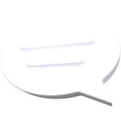 3d Message Icon on White, for UI, poster, banner, social media post. 3D rendering