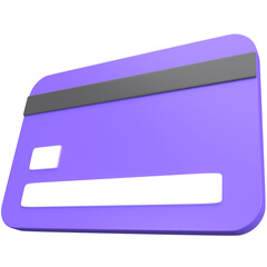 3d Credit Card icon in Purple color, for UI, poster, banner, social media post. 3D rendering