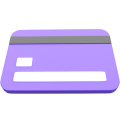 3d Credit Card icon in Purple color, for UI, poster, banner, social media post. 3D rendering