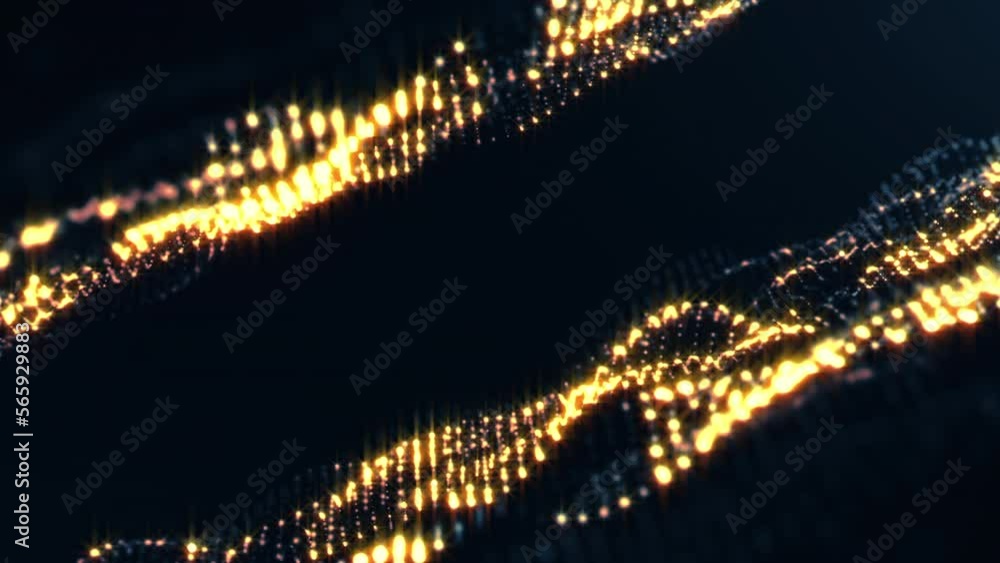 Poster ten seconds countdown from 10 to 0 abstract with digital particles wave background for futuristic hi