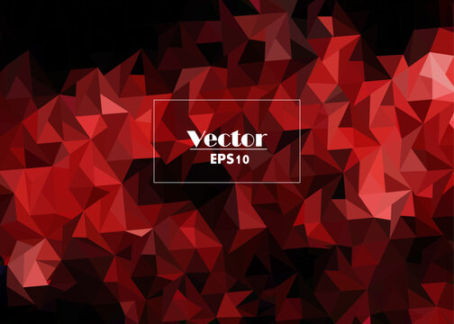 red crystals digital abstract vector image stylized from triangles