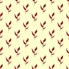 Vibrant seamless vector pattern of dark red flower on beige background for wrapping and printing