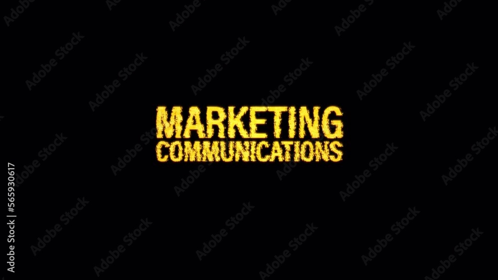 Poster marketing communications glitch text effect cimematic title yellow light animation abstract backgrou