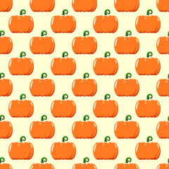 Colorful seamless pattern of vibrant orange pumpkin for fabric, textile, wrappers and other various surfaces