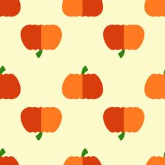 Colorful seamless pattern of flat pumpkin for fabric, textile, wrappers and other various surfaces