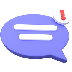 3d Message Notification icon in purple, for UI, poster, banner, social media post. 3D rendering