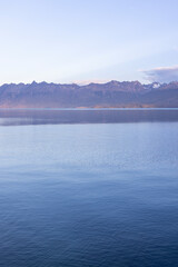 Sunset over the beautiful Lago General Carrera in southern Chile