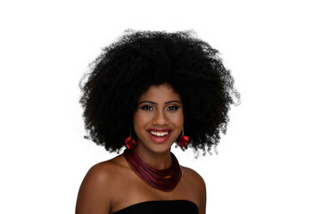 portrait of a afro woman black power hair