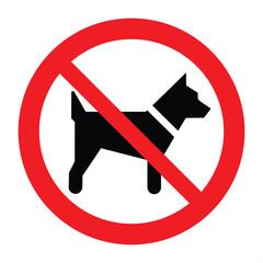 No dogs forbidding dogs sign, vector illustration