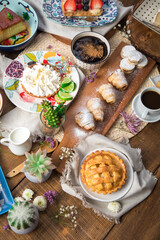 Assorted peruvian desserts peru sweet food buffet table brunch