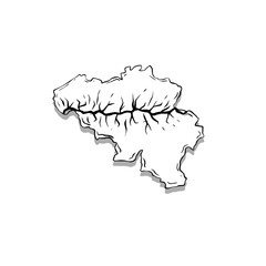 Map of Wallonia and Flanders. Area and flag of Belgium. Geography of Europe. State national symbol. Regional differences and separatism. Concept of eurosceptics