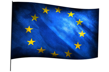 The waving flag of the European Union 
