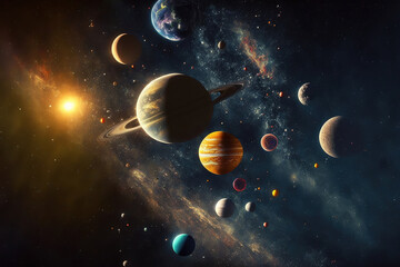 Obraz na płótnie Canvas planet in space. Generative AI