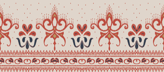 African Ikat paisley embroidery. Batik Textile Motif ikat seamless pattern digital vector design for Print saree Kurti Borneo Fabric border Ikkat Dupatta