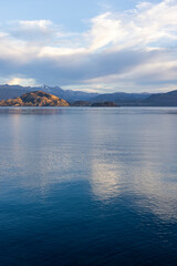 Sunset over the beautiful Lago General Carrera in southern Chile