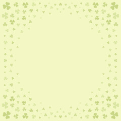 Saint Patrick's Day clover shamrock leaves background copy space frame template vector illustration