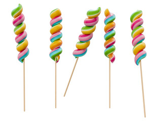 Swirl Lollipop different angles transparent background high quality details - 3d rendering