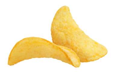 Delicious potato chips cut out