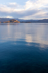 Sunset over the beautiful Lago General Carrera in southern Chile