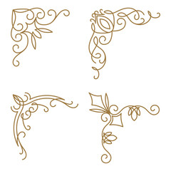 Vector set of floral corners.