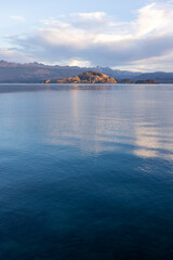Sunset over the beautiful Lago General Carrera in southern Chile
