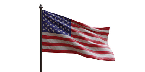 usa flag isolated on white transparent, png