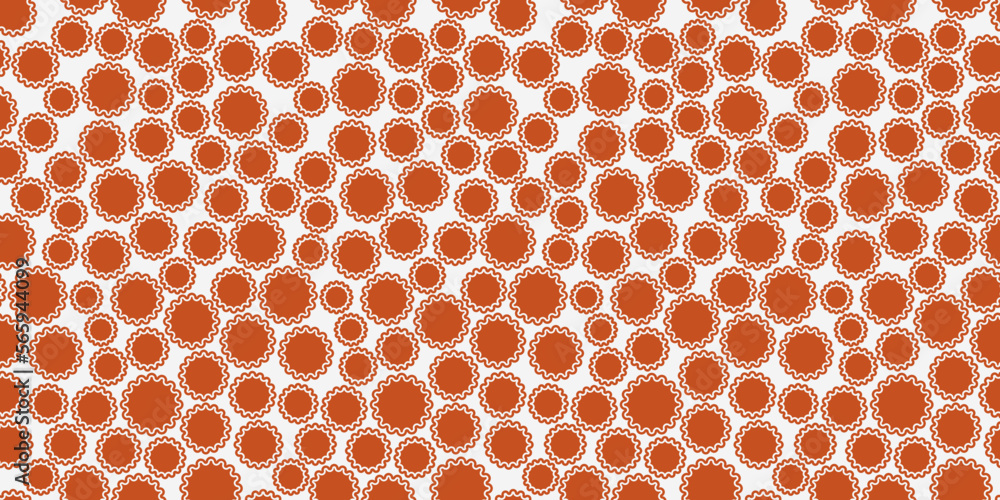 Poster orange circles are spiked, scattered on a white background. vector for print and design of seamless 