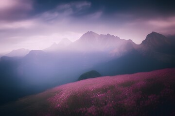majestic landscape purple tone 