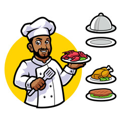 CHEF CARTOON CHARACTER MASCOT DESIGN