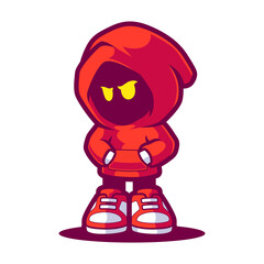 EVIL HOODED CHARACTER MASCOT DESIGN