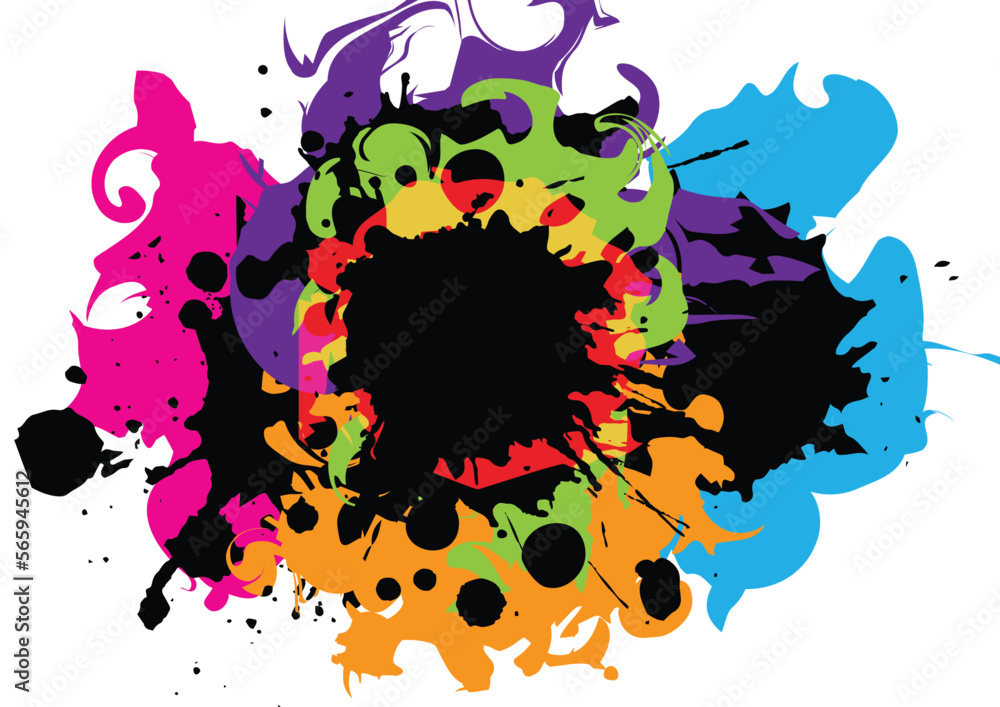 Poster abstract vector splatter color design background design. illustration vector design.