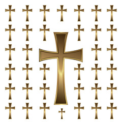  holy cross symbol with gold color, Premium holy cross icon, symbol for protection of soul and spirit vector illustration