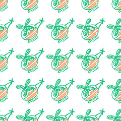 Seamless pattern. Children's drawings with wax crayons