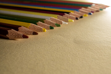 close up of colored pencils