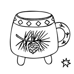 Collection of hand-drawn pictures of coffee cups