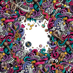 Music detailed cartoon border illustration