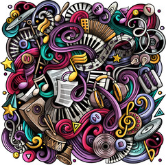 Music detailed cartoon illustration