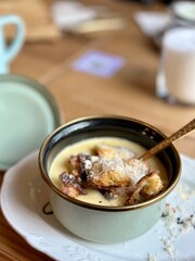 cheese soup and parmesan bread