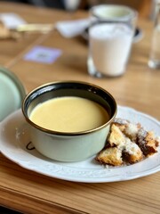 cheese soup and parmesan bread