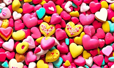 Fototapeta na wymiar valentine's day candy hearts 