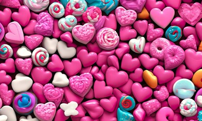 Fototapeta na wymiar valentine's day candy hearts 