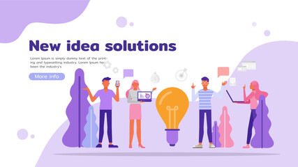 people creative thinking and share idea character vector design. For landing page, web, poster, banner, flyer and greeting card