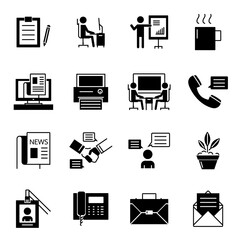 Set of office icon vector design