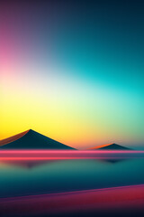 Abstract sunset in the mountains AI