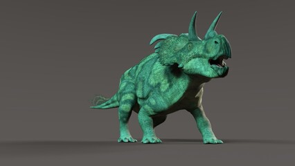 Fototapeta premium 3d-illustration of an isolated extincted dinosaur albertaceratops