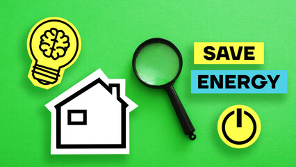 Save energy home is shown using the text