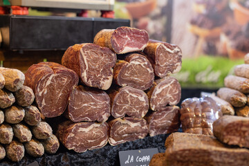 Smoked meat at the Christmas Market in Ghent