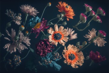Fototapeta na wymiar Spring flower dark background